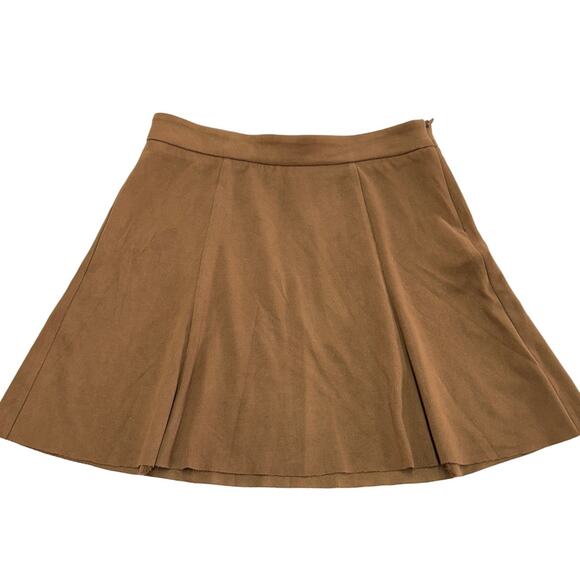 Level 99 Skirt Womens 26 Brown Camel Faux Suede Mini - Picture 2 of 8